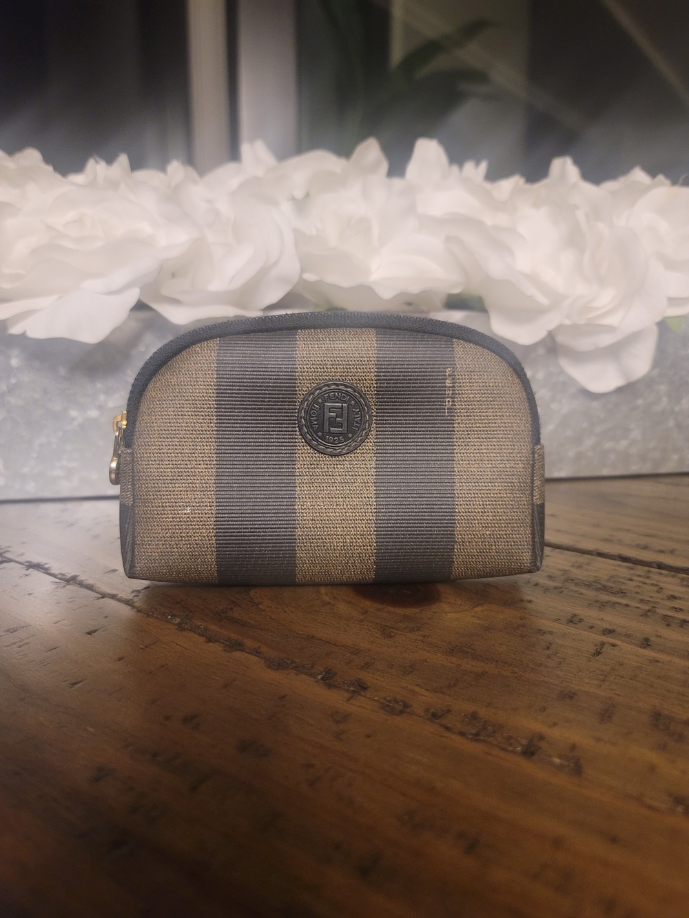 Fendi Vintage Pequin PVC Brown Pouch **Authentic - Picture 13 of 16